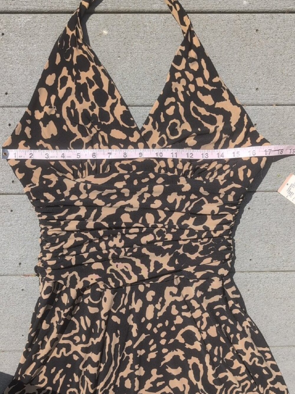 NWT Jones New York Animal Print Sleeveless Halter Dress | Jones V-Neck  Dress - Picture 10 of 11